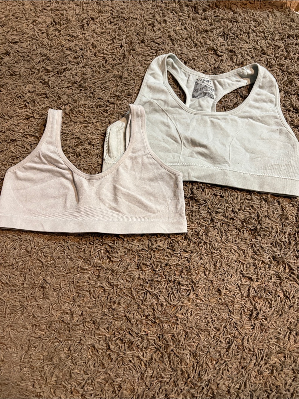 Juniors L Cat & Jack Nude and Cream Girls' Low-Impact Sports Bralettes